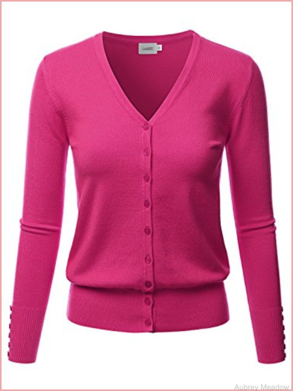 LALABEE Women's V-Neck Button Down Knit Cardigan Long Sleeve Sweater